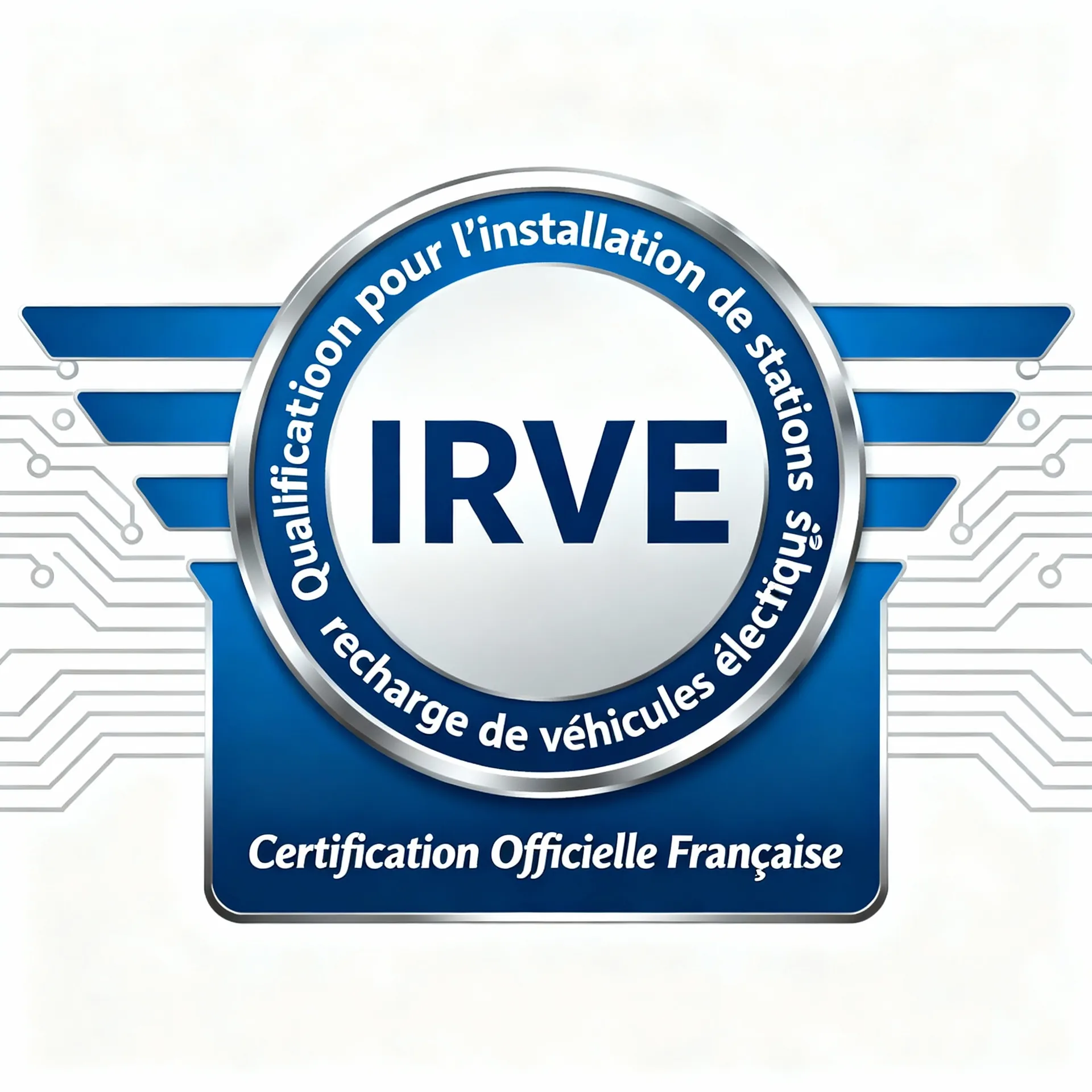 Badge qualification IRVE Infrastructure de Recharge Véhicule Électrique